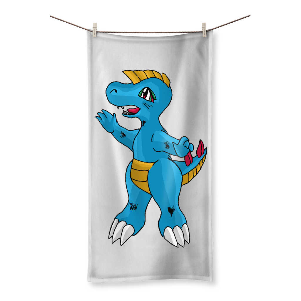 Goldile Sublimation All Over Towel featuring vibrant sublimation print on one side and soft cotton backing on the other.