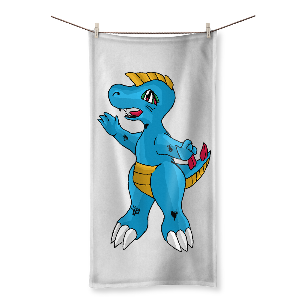 Goldile Sublimation All Over Towel featuring vibrant sublimation print on one side and soft cotton backing on the other.