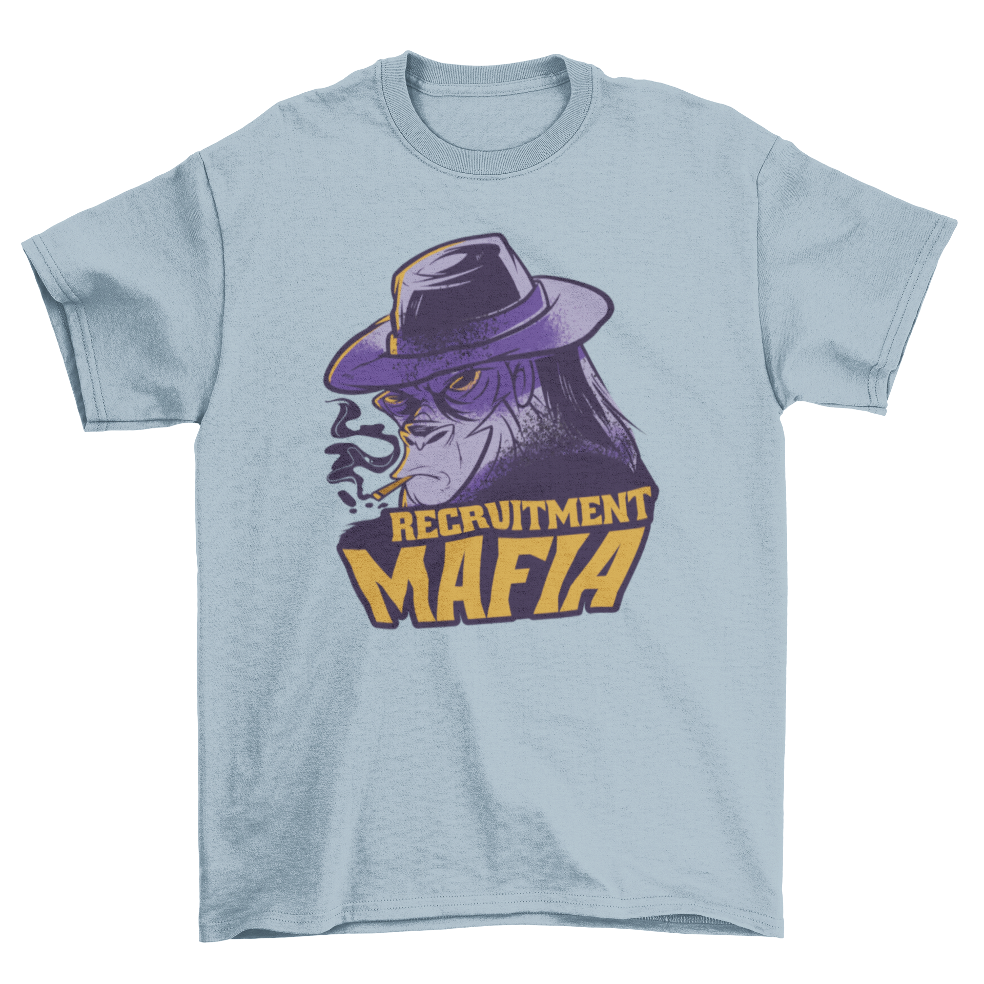 Gorilla Mafia T-shirt featuring a gorilla smoking a cigarette with the quote 'Headhunter mafia'.
