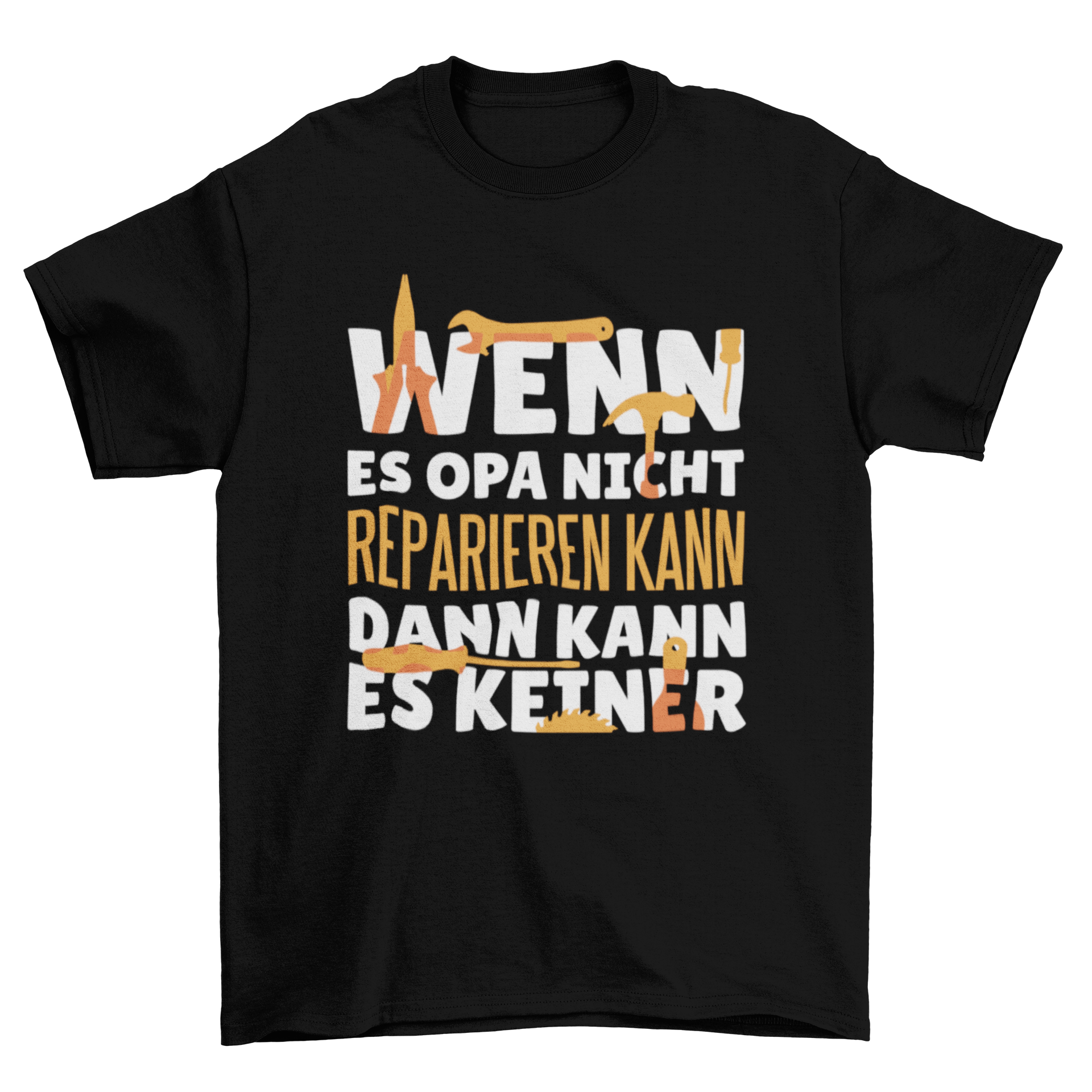 A stylish T-shirt featuring a humorous German quote about grandfathers, perfect for gifting.