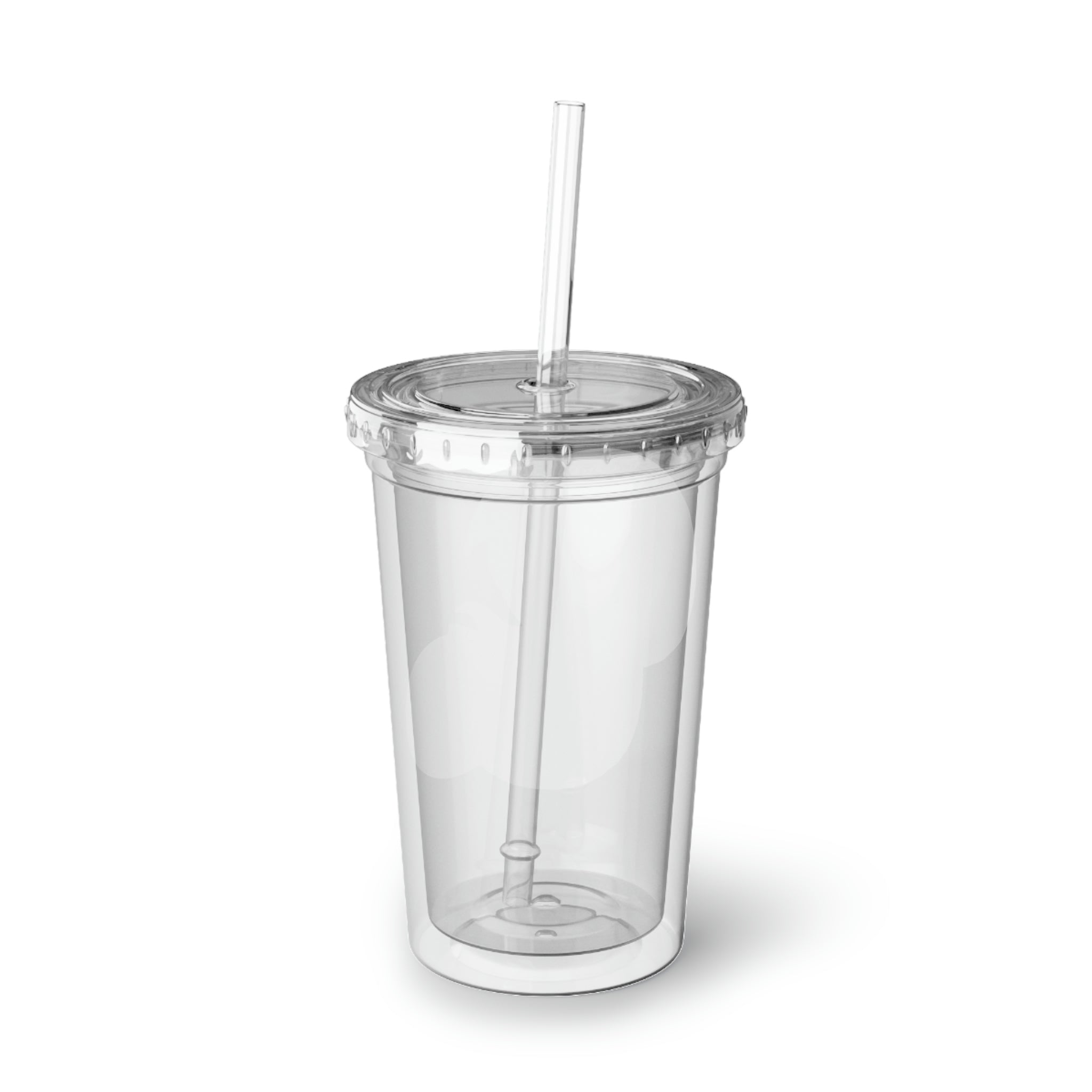 A vibrant green and purple dinosaur egg acrylic cup with a straw, showcasing a playful design perfect for beverages.