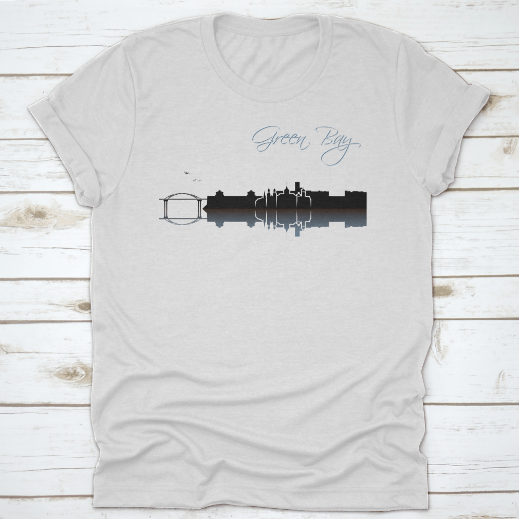 Vector design of the Green Bay skyline, showcasing iconic buildings and landmarks in Wisconsin, USA.