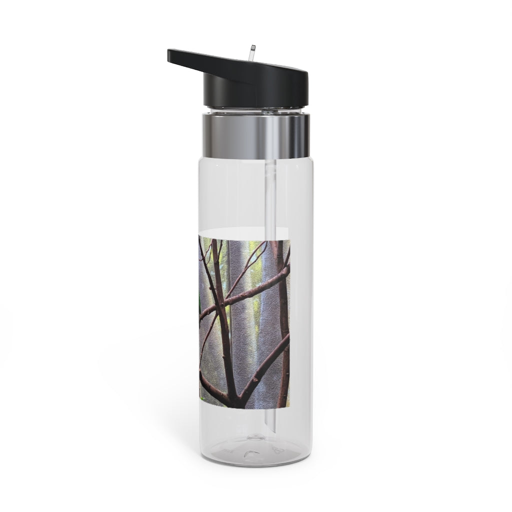 Green Bird Kensington Tritan™ Sport Bottle in vibrant green color, featuring a screw-on lid, straw, and carabiner hook for easy attachment.