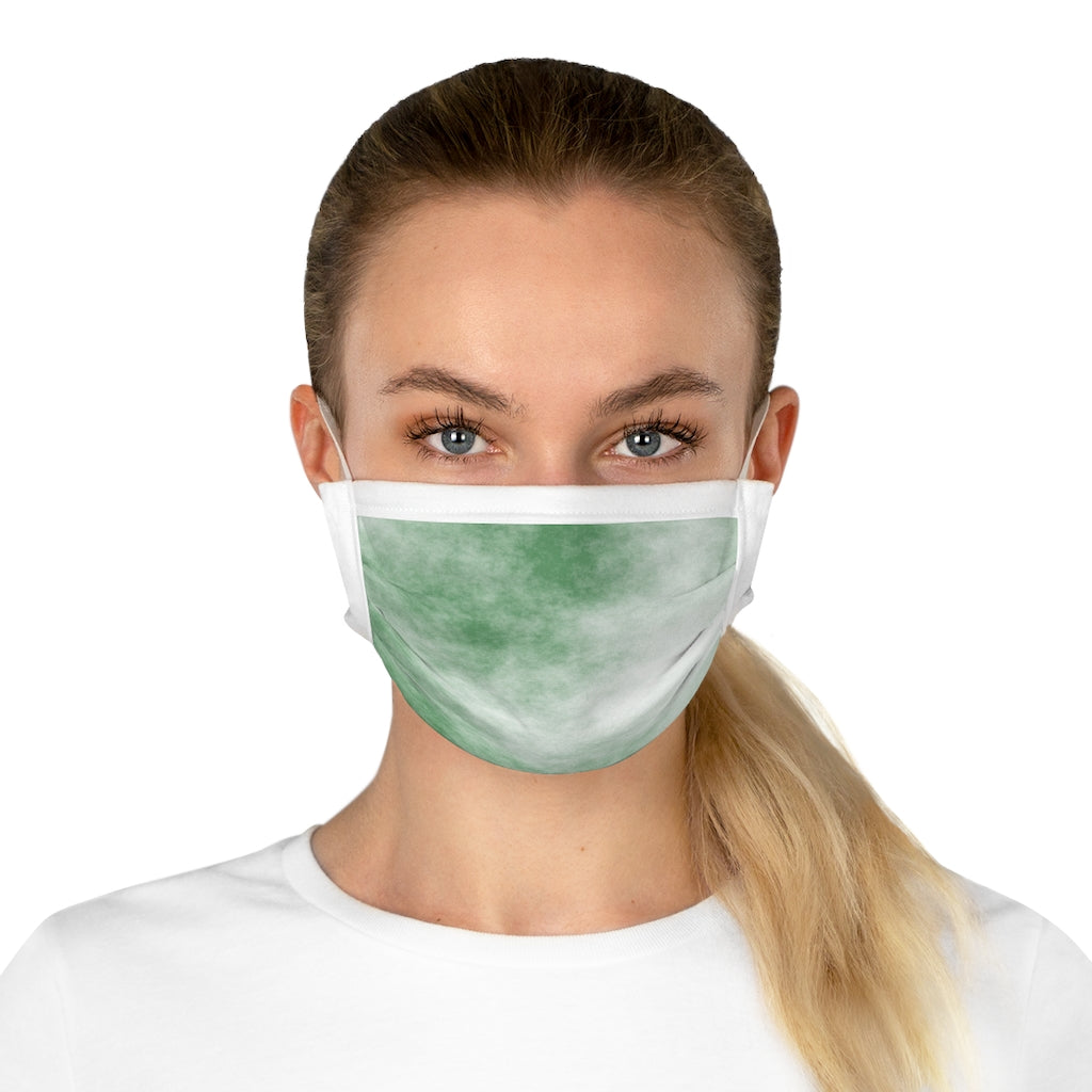 Green Clouds Cotton Face Mask featuring a stylish design with green cloud motifs, made from 100% cotton for comfort and protection.