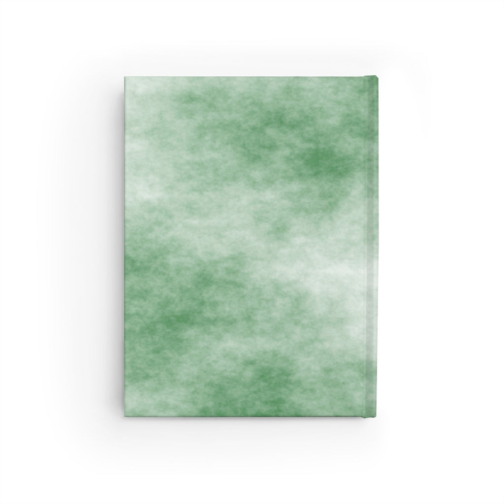 Green Clouds Journal with ruled lines, featuring a vibrant wraparound print design and sturdy hardcover binding.