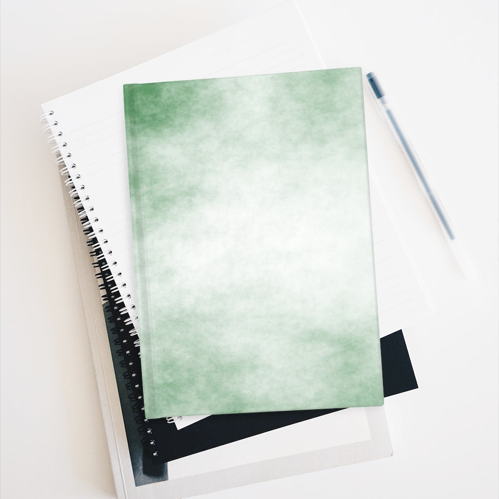 Green Clouds Journal with ruled lines, featuring a vibrant wraparound print design and sturdy hardcover binding.