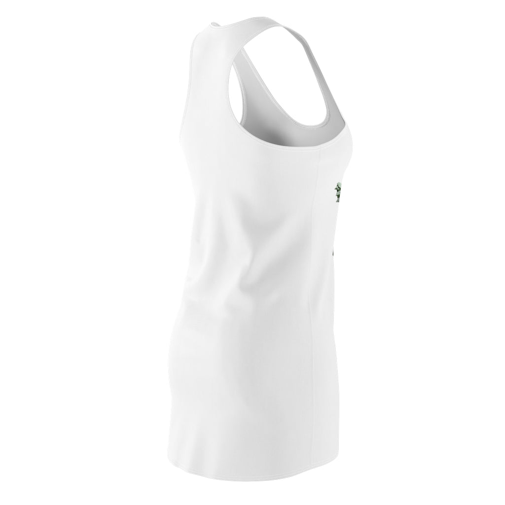 A stylish Green Fish Women's Cut & Sew Racerback Dress featuring a feminine design and sporty fit, made from lightweight polyester.