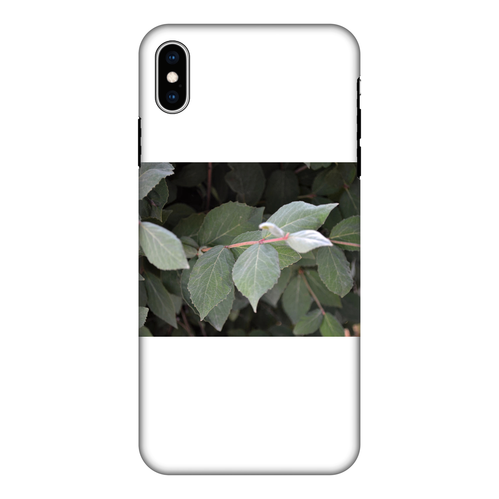 Green Leaves Fully Printed Tough Phone Case showcasing vibrant leaf design and dual-layer protection.
