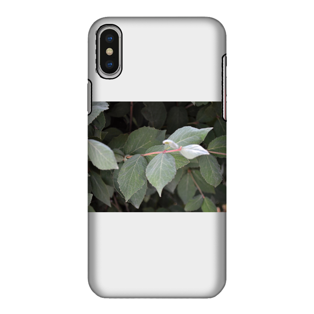 Green Leaves Fully Printed Tough Phone Case showcasing vibrant leaf design and dual-layer protection.