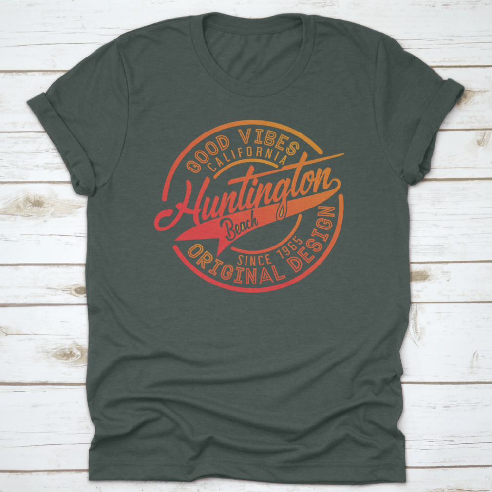 Grunge rubber stamp featuring the name Huntington Beach, California, ideal for crafting and decor.