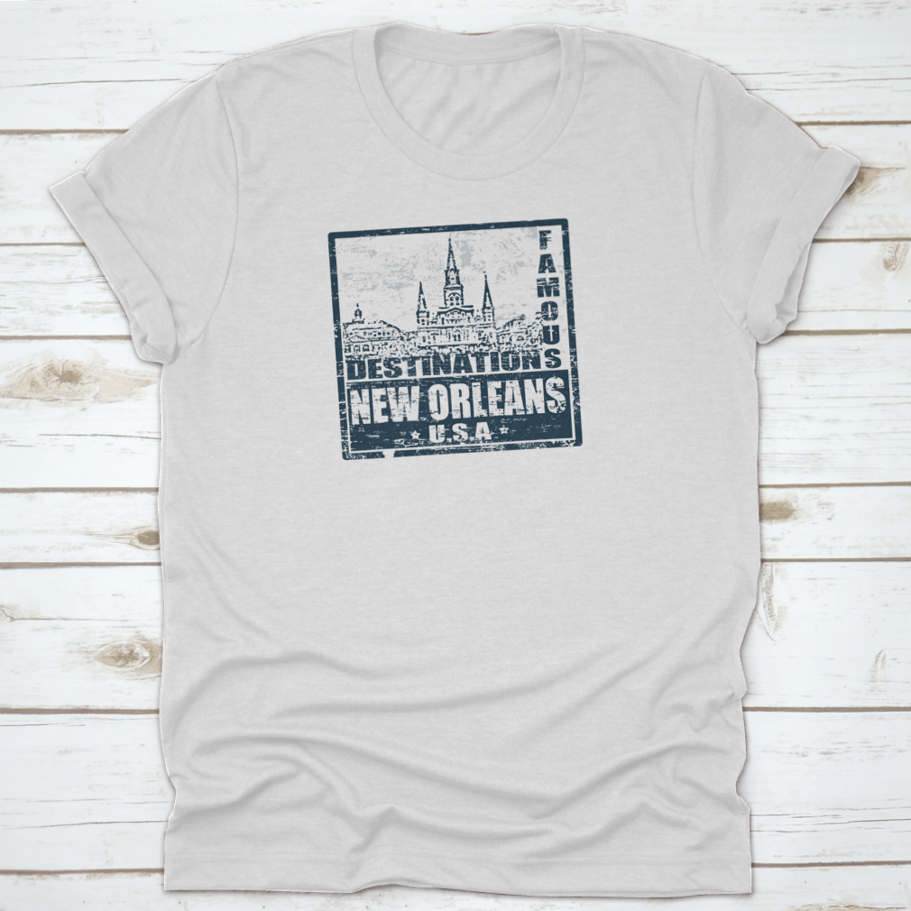 Grunge rubber stamp featuring the text 'Famous Destinations New Orleans', ideal for crafting and scrapbooking.
