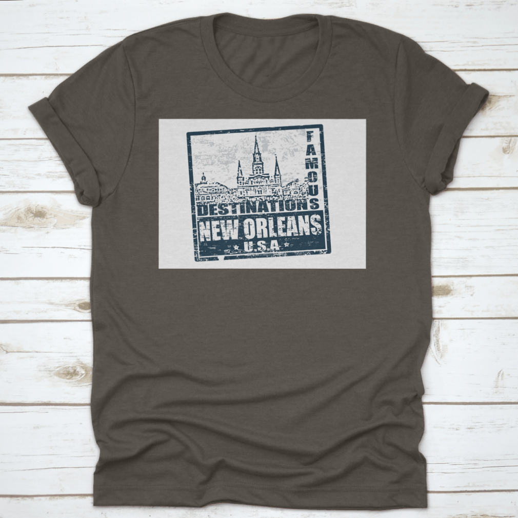 Grunge rubber stamp featuring the text 'Famous Destinations New Orleans', ideal for crafting and scrapbooking.
