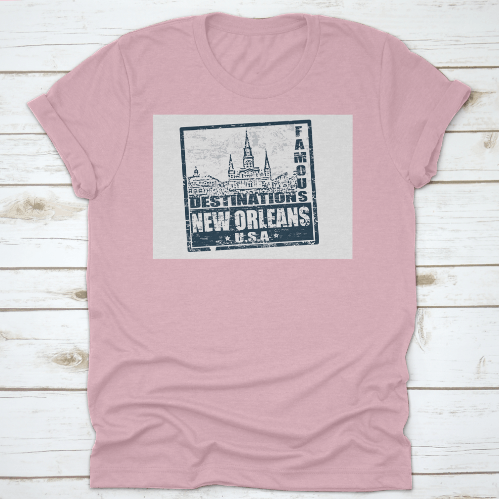 Grunge rubber stamp featuring the text 'Famous Destinations New Orleans', ideal for crafting and scrapbooking.