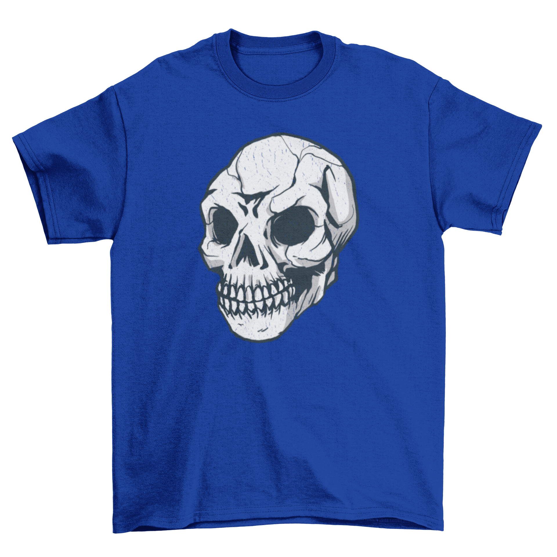 A stylish grunge t-shirt featuring a slightly shattered skull design, perfect for edgy fashion enthusiasts.