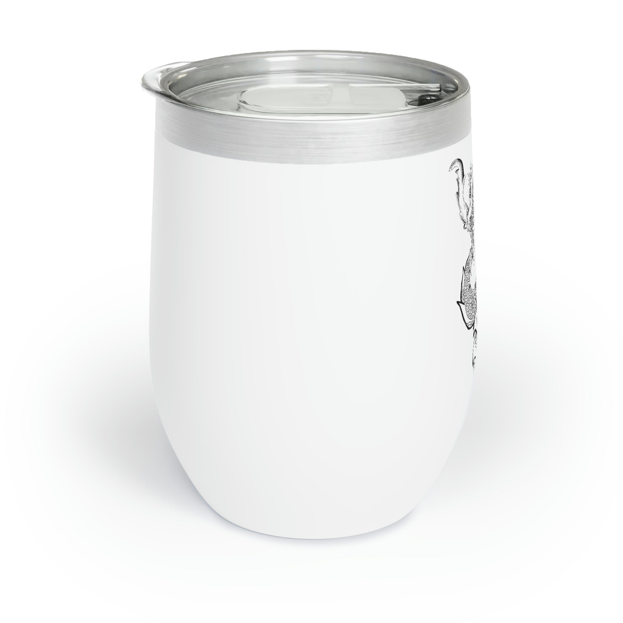Gydraxis Chill Wine Tumbler in stainless steel with customizable design, perfect for keeping drinks hot or cold.