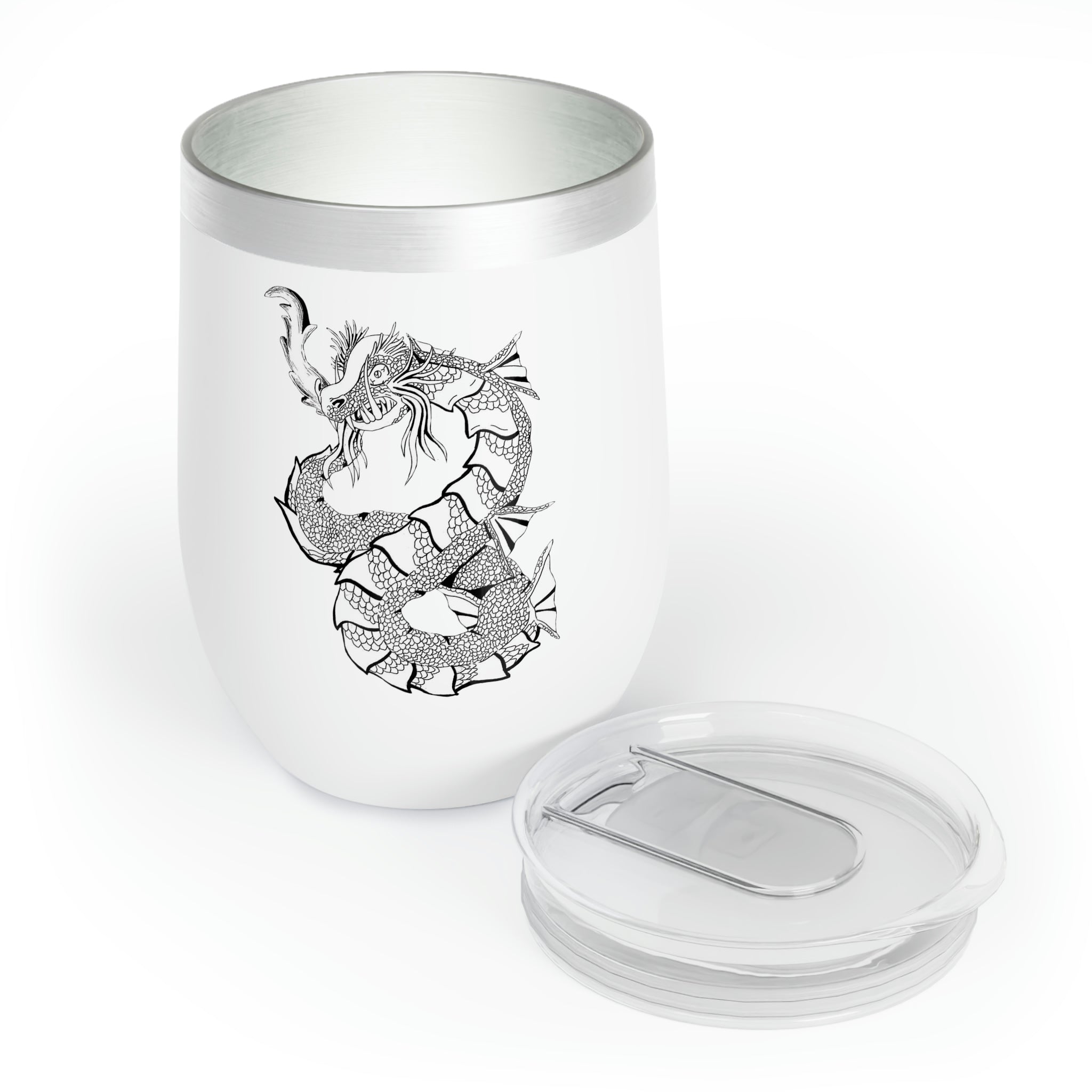 Gydraxis Chill Wine Tumbler in stainless steel with customizable design, perfect for keeping drinks hot or cold.