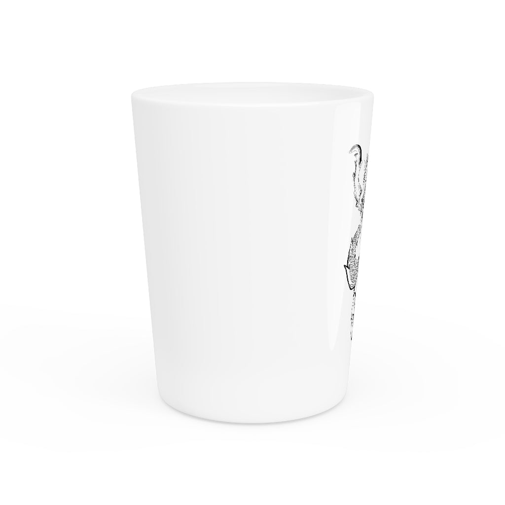 Gydraxis Shot Glass with customizable white or black interior, showcasing its elegant ceramic design.