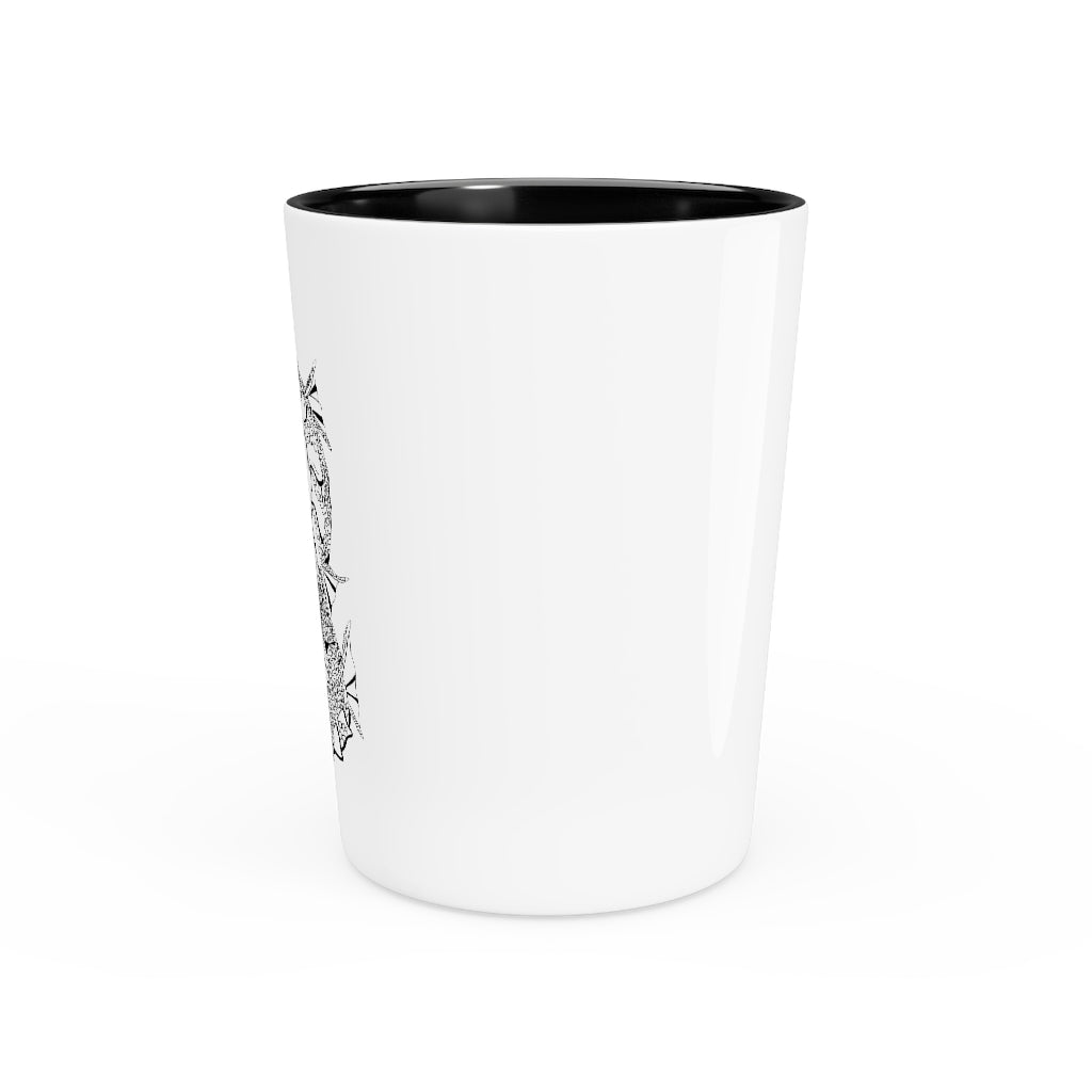 Gydraxis Shot Glass with customizable white or black interior, showcasing its elegant ceramic design.