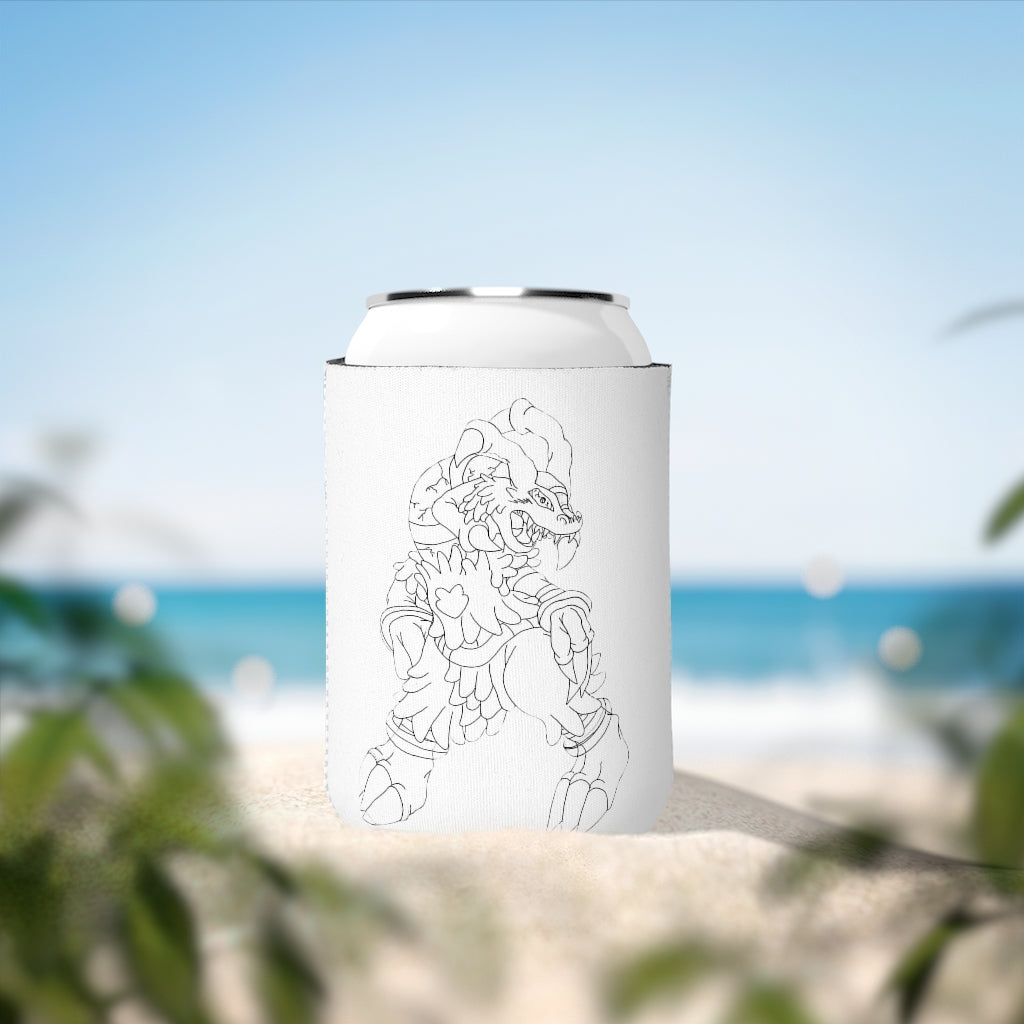 Gydro Can Cooler Sleeve in black neoprene, designed to fit standard 12 oz cans, featuring a customizable exterior.