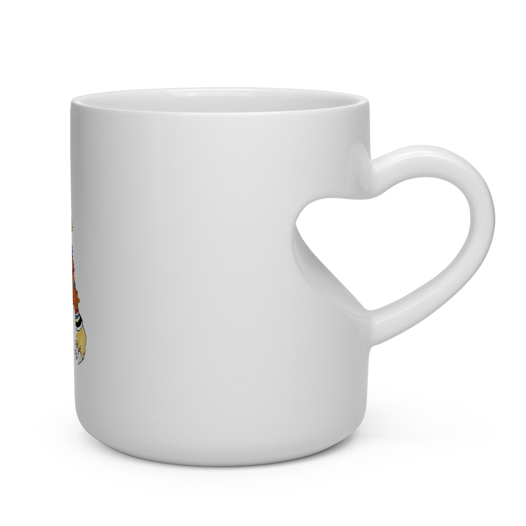 Gydro Heart Shape Mug featuring a unique heart-shaped handle and smooth white ceramic finish, perfect for hot beverages.