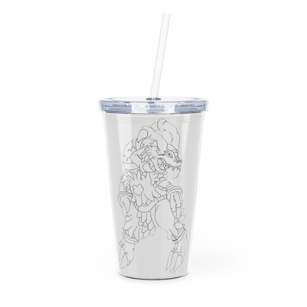 Gydro Plastic Tumbler with Straw, featuring a customizable design and double wall insulation, perfect for any event.