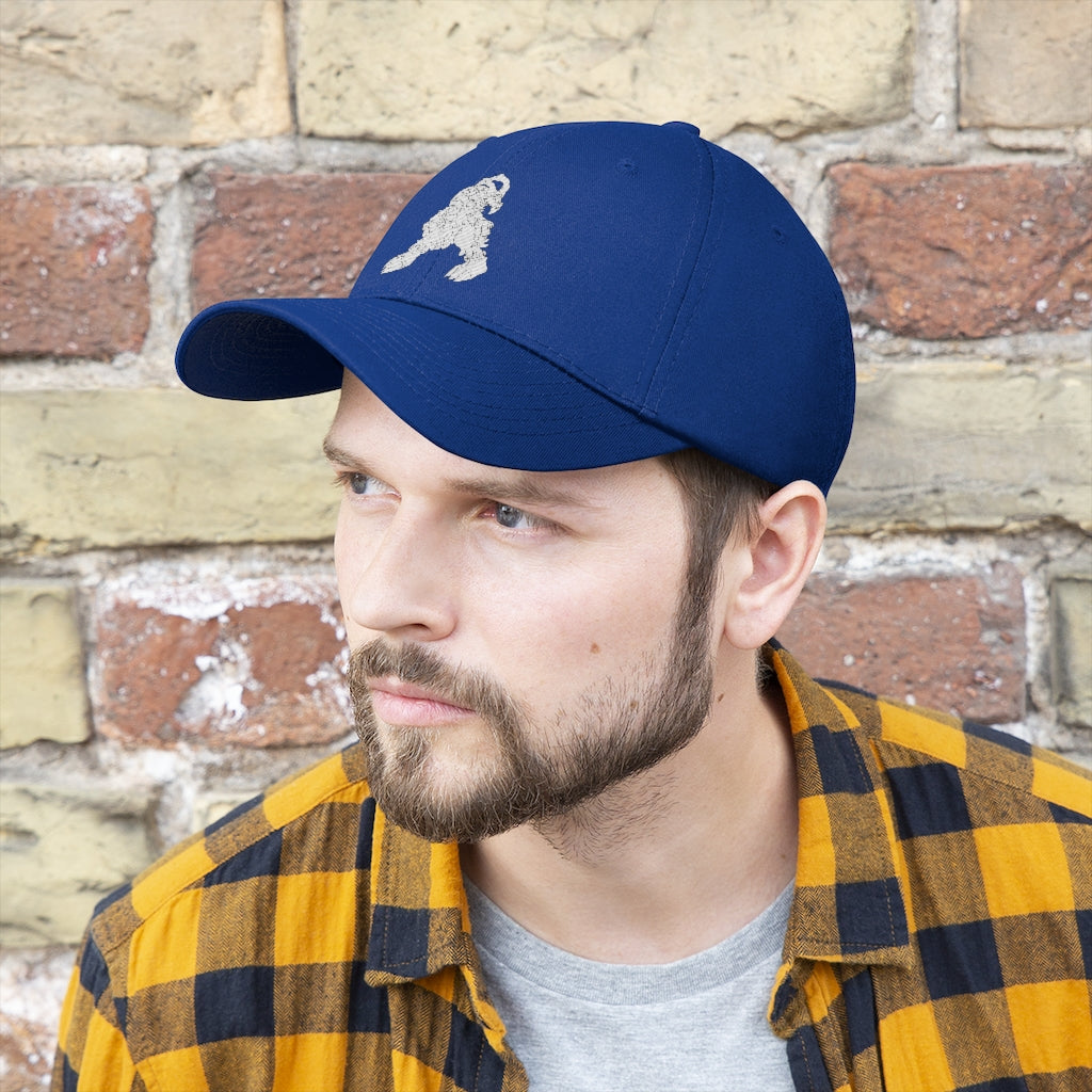Gydro Unisex Twill Hat in solid color, showcasing 6-panel structure and adjustable Velcro closure.