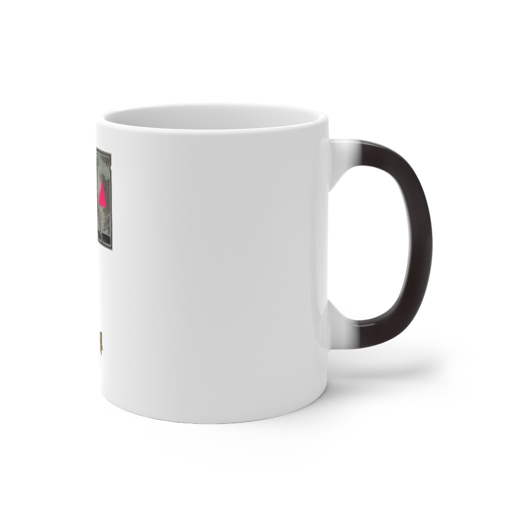 Hammer Color Changing Mug showcasing its unique color-changing feature with a white ceramic design.