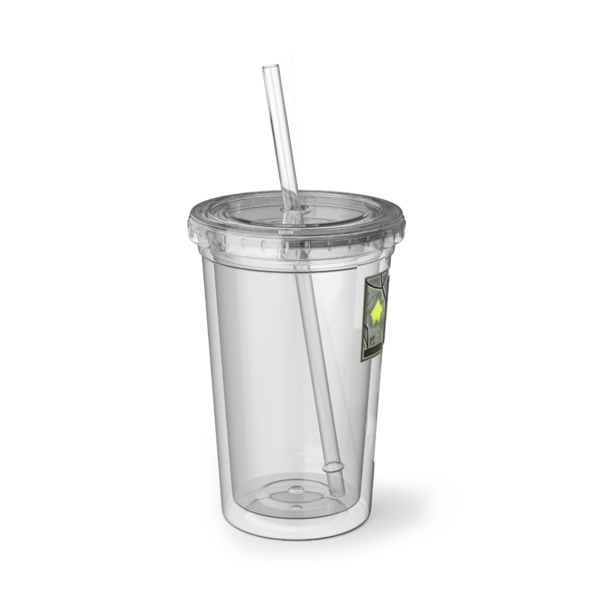Hammer Concept Weapon Suave Acrylic Cup, a stylish 32 oz stainless steel tumbler with a black plastic cap and straw, showcasing a customizable design.