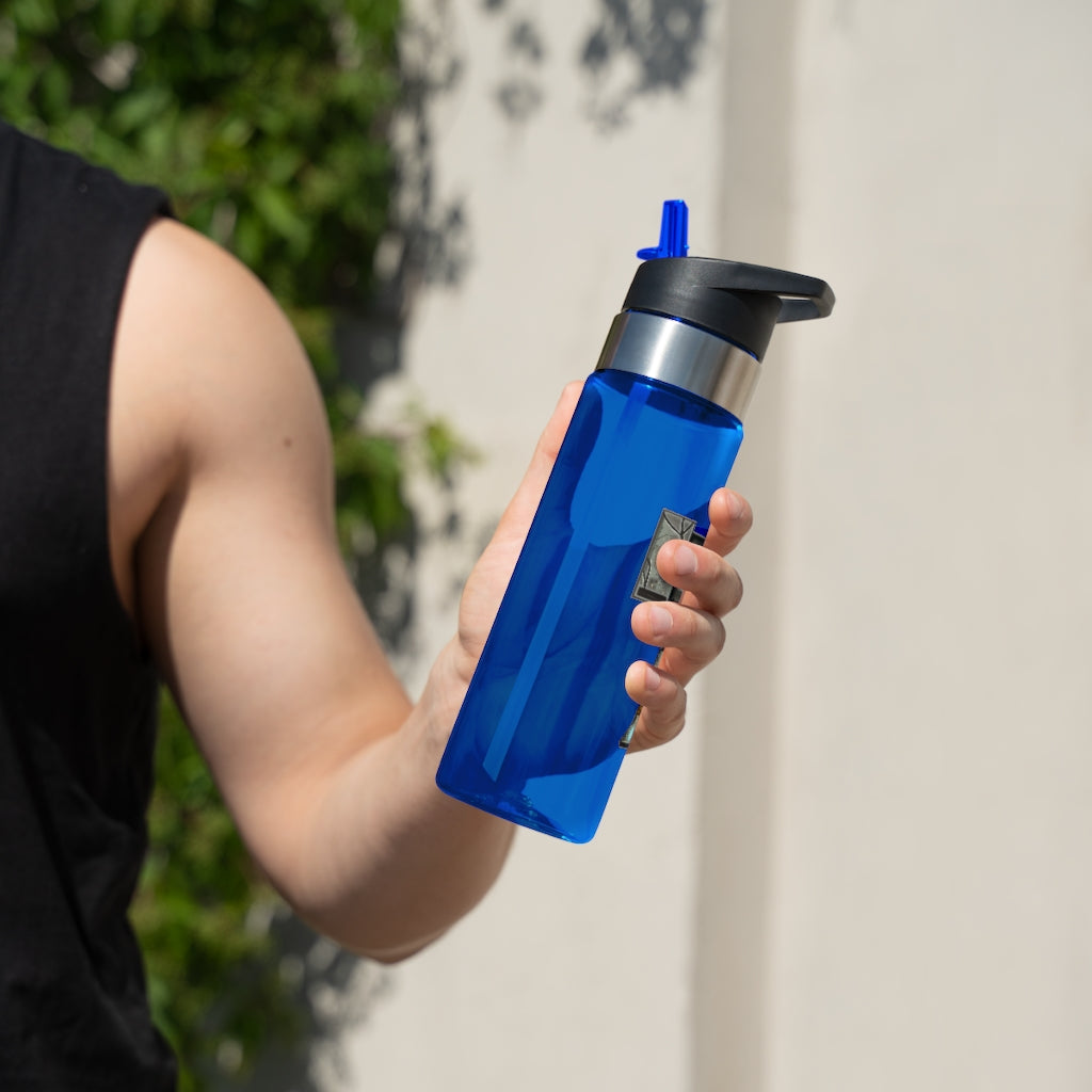 Hammer Kensington Tritan™ Sport Bottle in vibrant colors with a carabiner hook and straw lid, showcasing its lightweight and durable design.