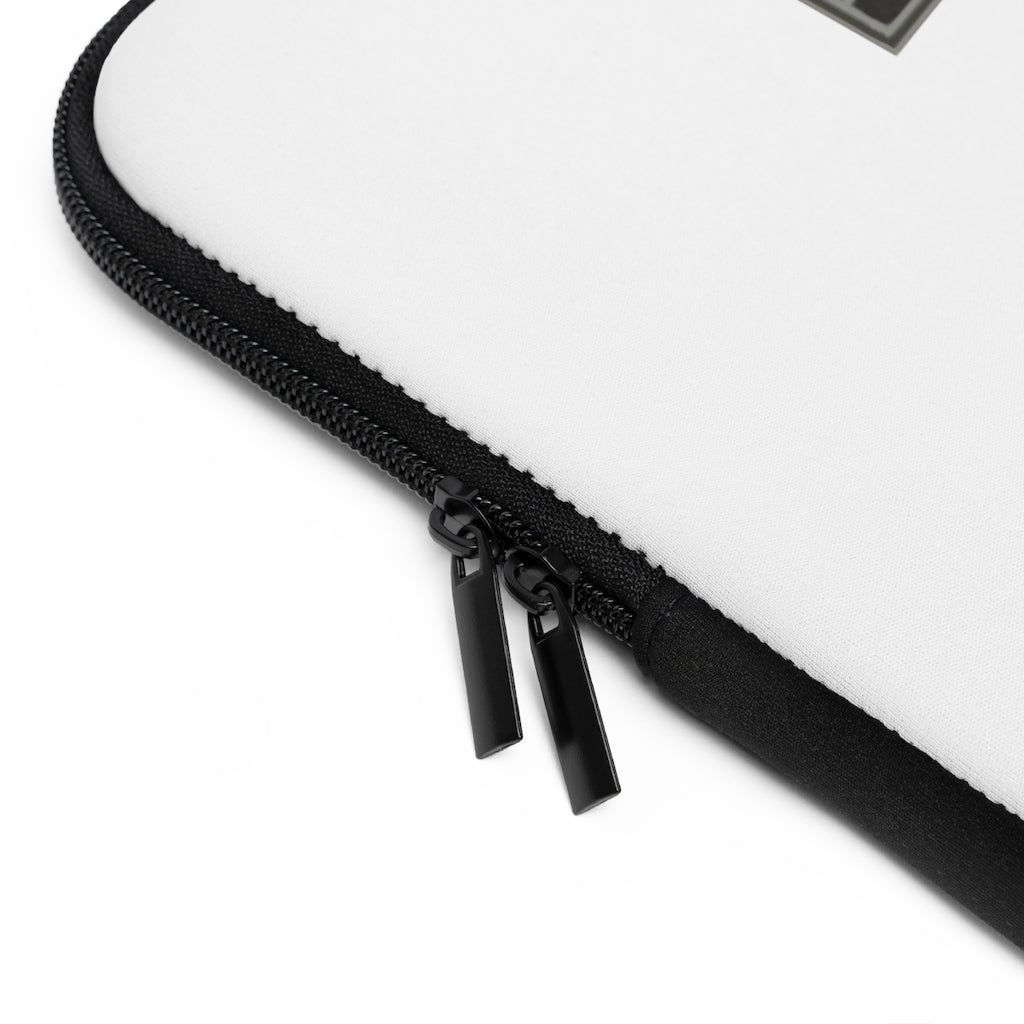 Hammer Laptop Sleeve featuring a customizable front and solid black back, made from water-resistant neoprene material.