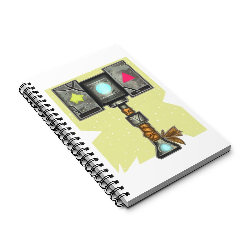 Hammer Spiral Journal featuring a colorful front cover, spiral binding, and various page styles including blank, dot grid, lined, and task manager.