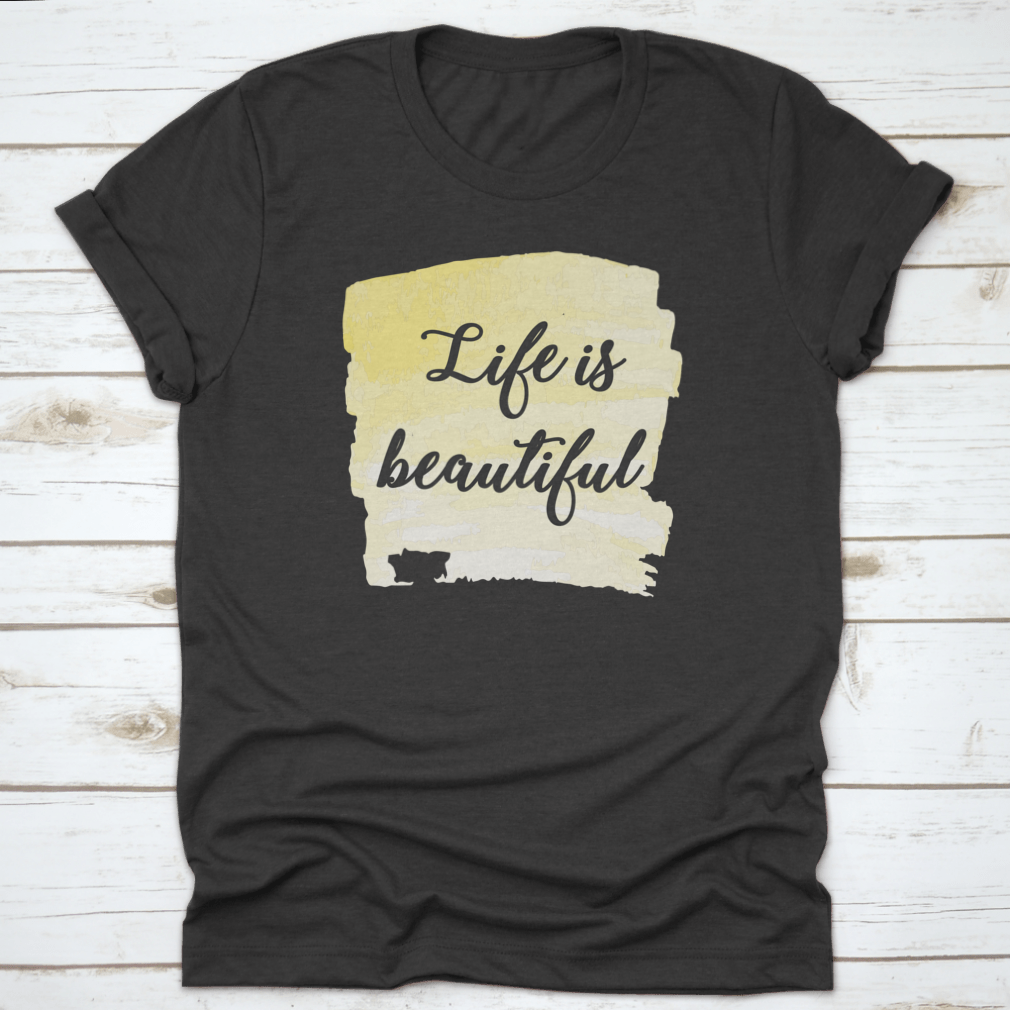 Hand drawn motivational quote typography art on a soft cotton fabric, featuring inspiring text and a creative design.