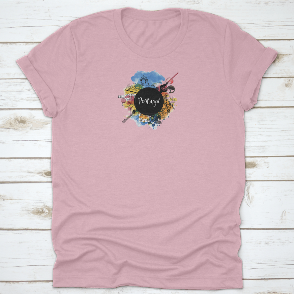 Hand-drawn watercolor artwork depicting a famous building in Portugal, showcasing intricate architectural details and vibrant colors.