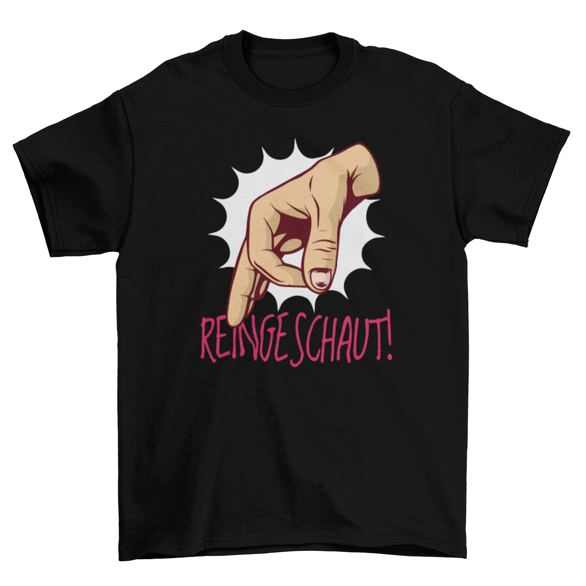 A stylish t-shirt featuring a hand making the okay gesture, perfect for casual wear.