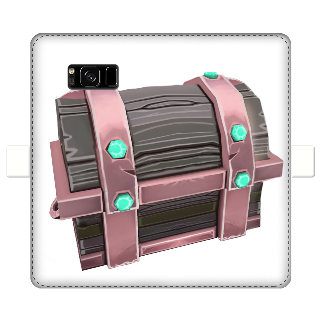 Hand-Painted Chest Fully Printed Wallet Case for iPhone and Samsung, showcasing vibrant designs and a magnetic closure.