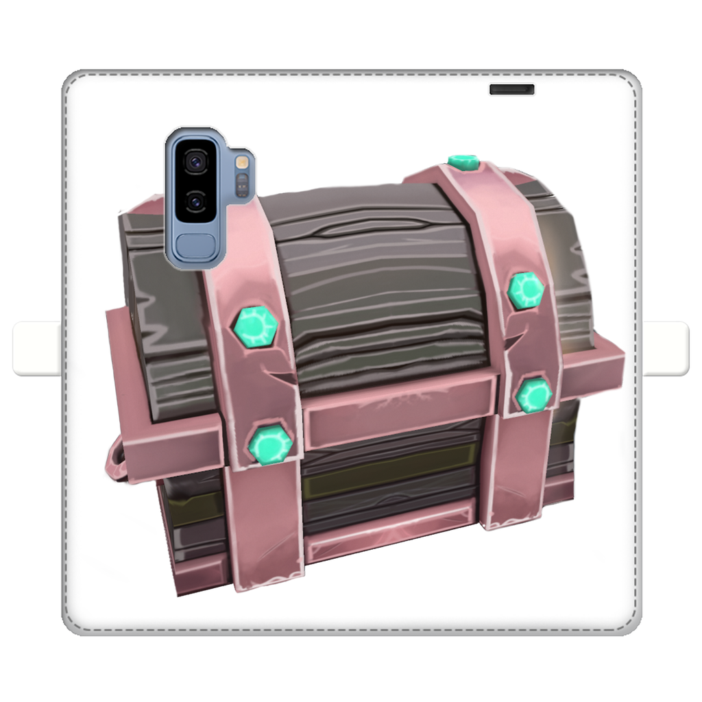 Hand-Painted Chest Fully Printed Wallet Case for iPhone and Samsung, showcasing vibrant designs and a magnetic closure.