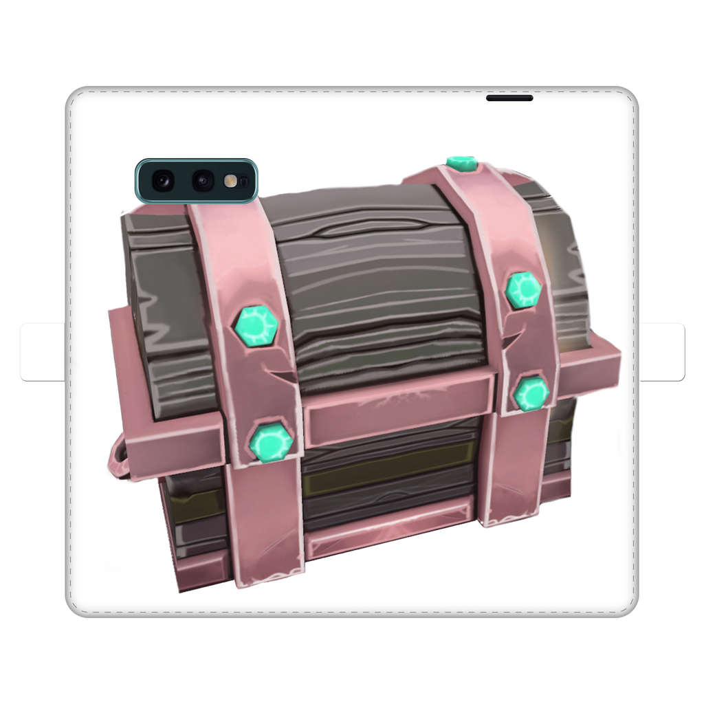 Hand-Painted Chest Fully Printed Wallet Case for iPhone and Samsung, showcasing vibrant designs and a magnetic closure.