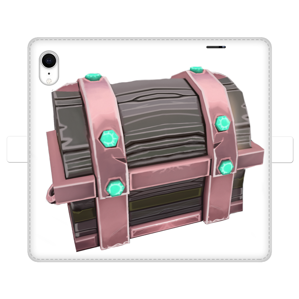 Hand-Painted Chest Fully Printed Wallet Case for iPhone and Samsung, showcasing vibrant designs and a magnetic closure.