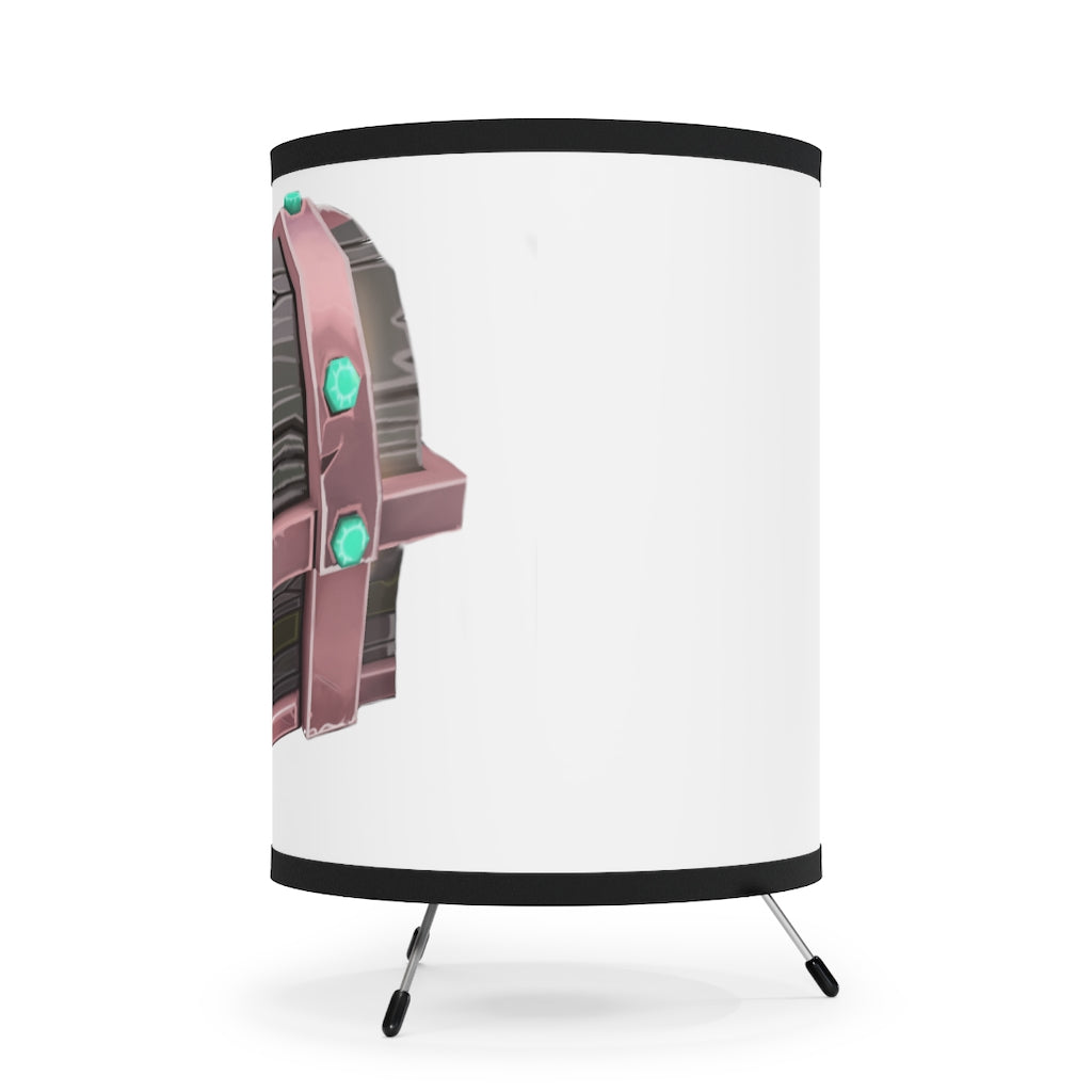 Hand-Painted Chest Tripod Lamp featuring a galvanized steel base and custom high-resolution printed shade, ideal for US and CA plugs.