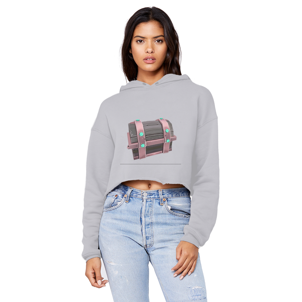 Hand-Painted Chest Unisex Cropped Raw Edge Boyfriend Hoodie showcasing unique design and raw edge hem.