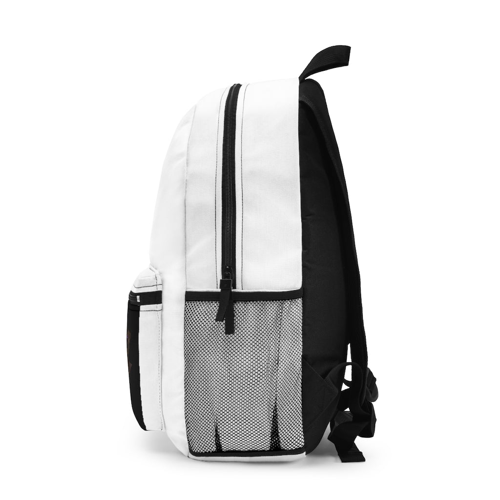 Hand-Painted Environment Art Backpack showcasing vibrant colors and unique design, made from durable and waterproof polyester.