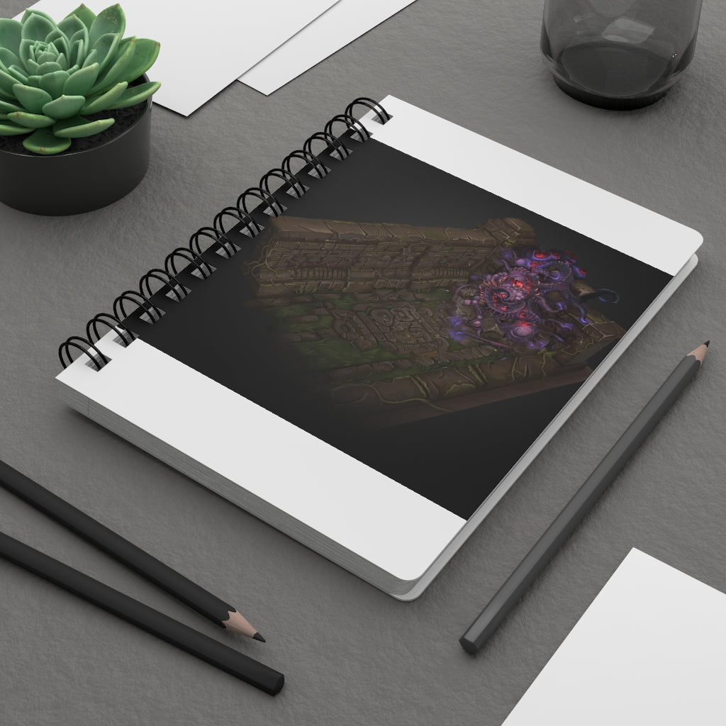 Hand-Painted Environment Art Spiral Bound Journal with glossy cover and lined pages, showcasing vibrant artwork.