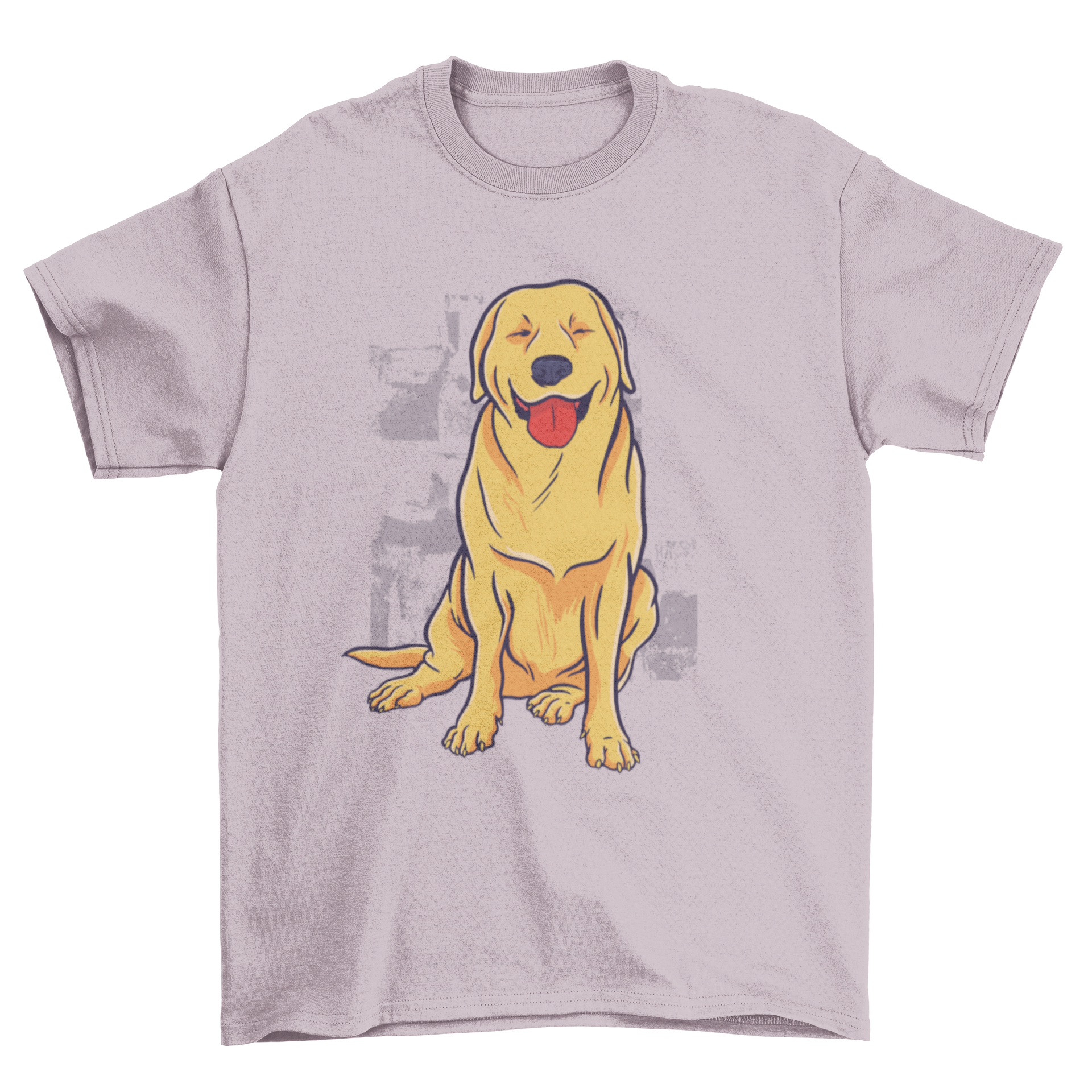 Happy Golden Retriever T-shirt featuring a cheerful dog design on a soft fabric.