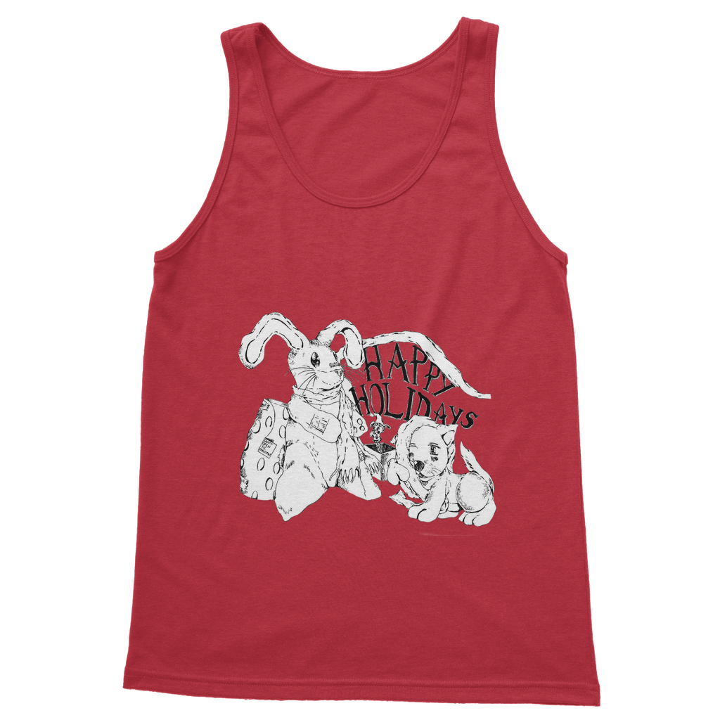 Happy Holiday's Classic Adult Vest Top in various colors, showcasing its unisex design and comfortable fit.