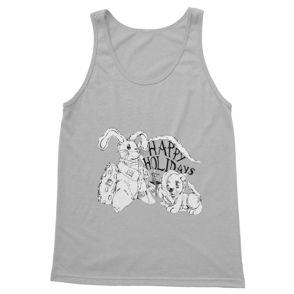 Happy Holiday's Classic Adult Vest Top in various colors, showcasing its unisex design and comfortable fit.