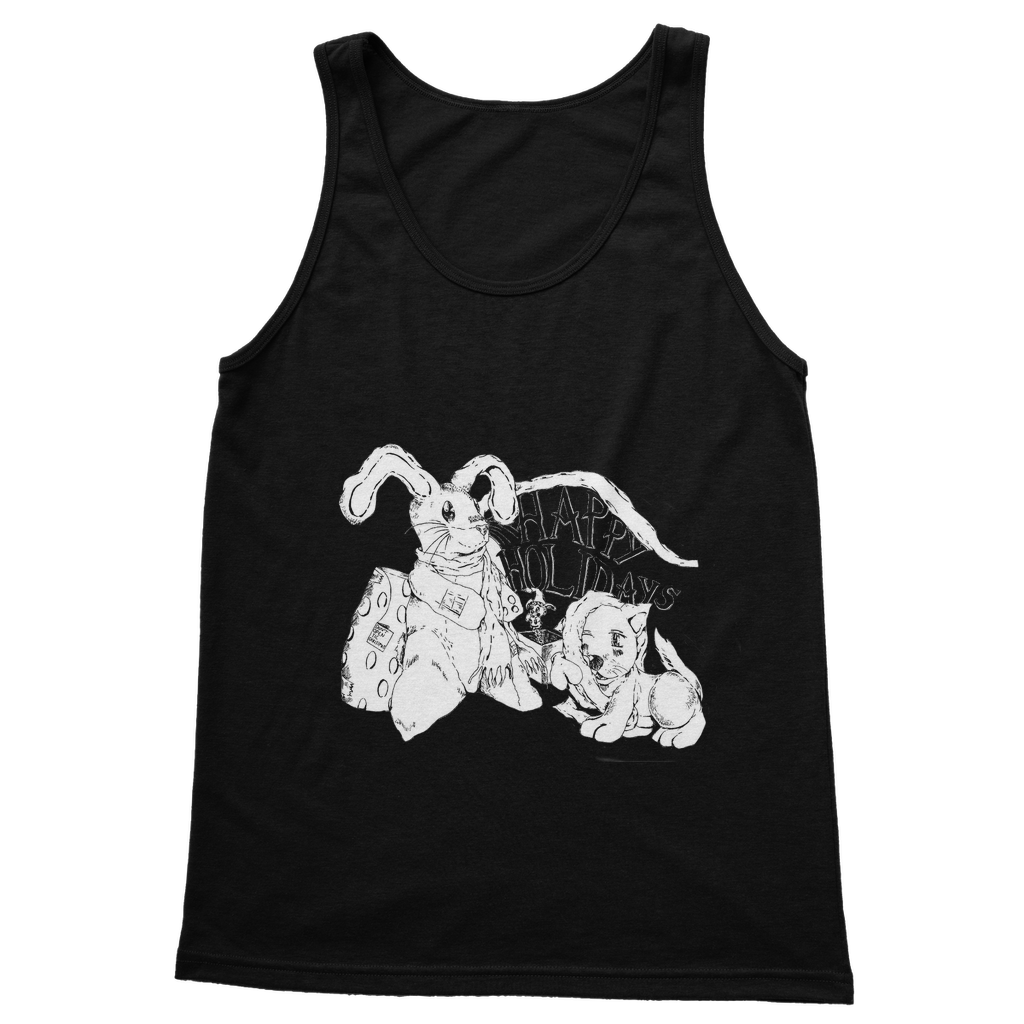 Happy Holiday's Classic Adult Vest Top in various colors, showcasing its unisex design and comfortable fit.