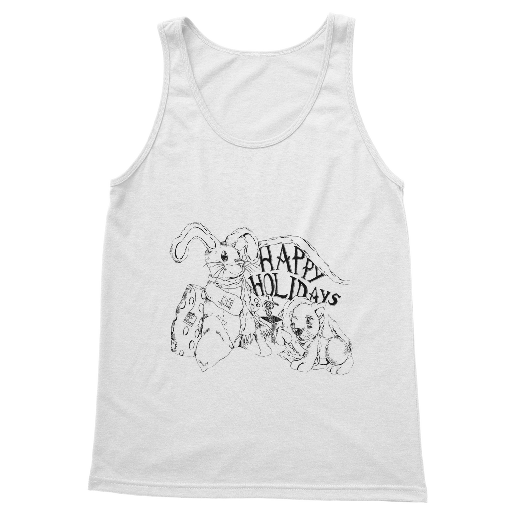 Happy Holiday's Classic Adult Vest Top in various colors, showcasing its unisex design and comfortable fit.