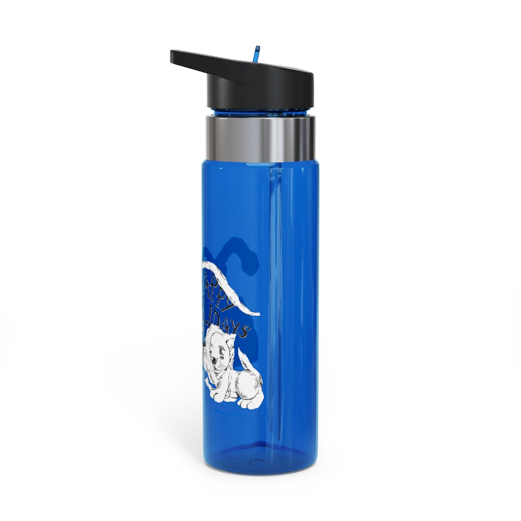 Happy Holiday's Kensington Tritan™ Sport Bottle, 20oz, featuring a screw-on lid, straw, and carabiner hook, made from durable BPA-free Tritan material.