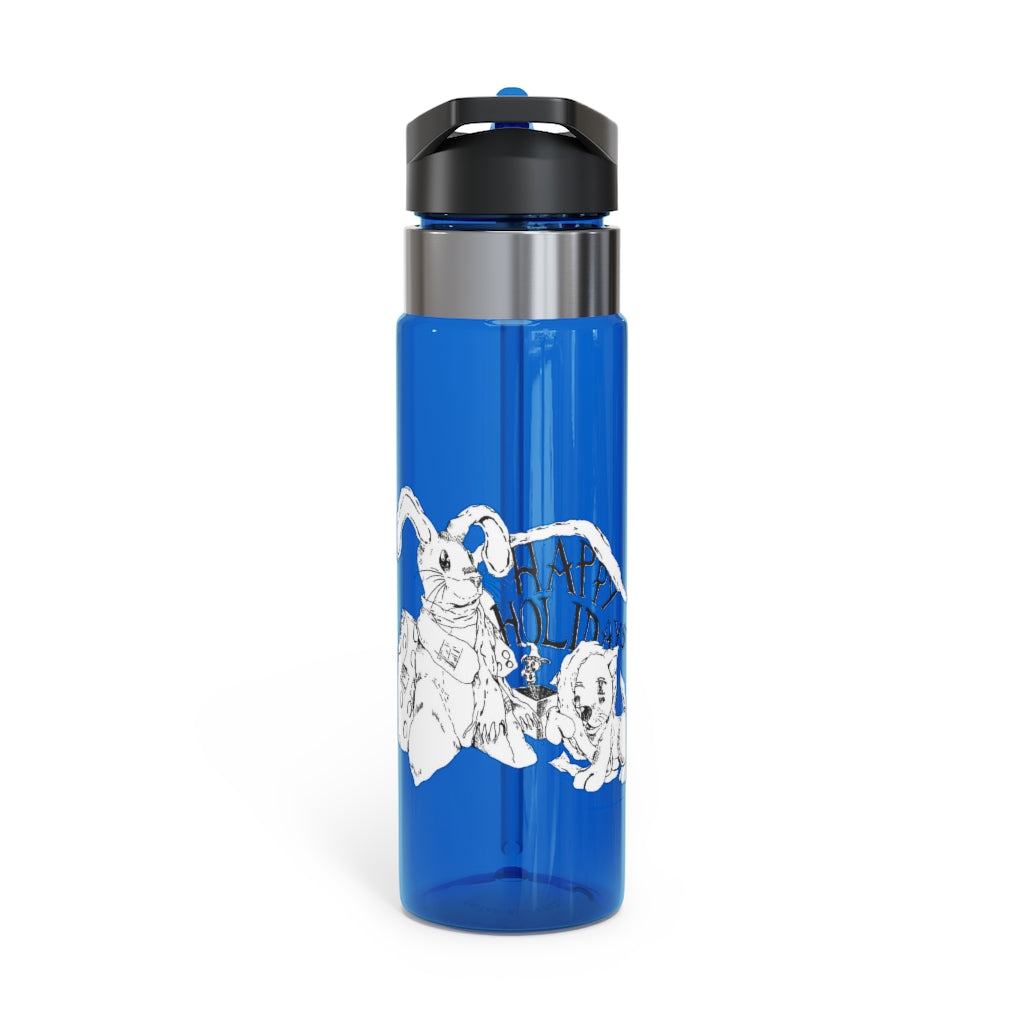 Happy Holiday's Kensington Tritan™ Sport Bottle, 20oz, featuring a screw-on lid, straw, and carabiner hook, made from durable BPA-free Tritan material.