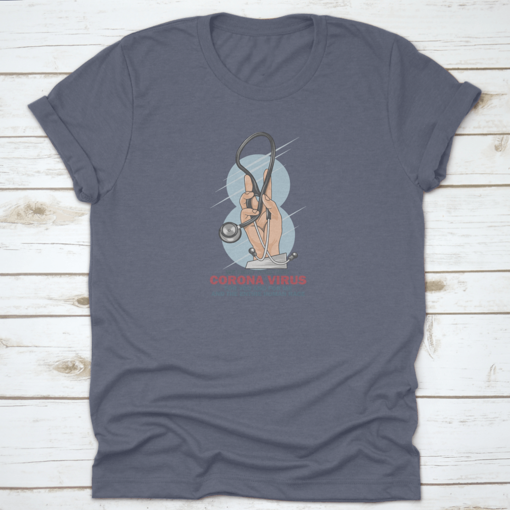 Health Care Unit T-Shirt featuring 'We Fight Together Corona' text, made from 100% cotton, showcasing a classic fit and midweight fabric.